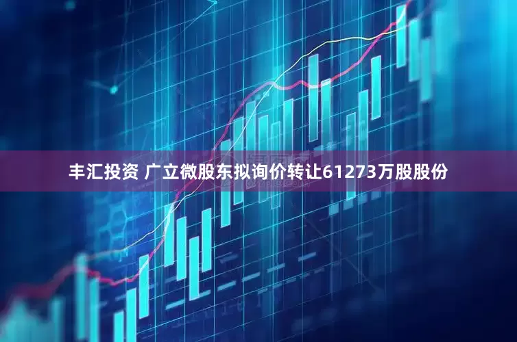 丰汇投资 广立微股东拟询价转让61273万股股份